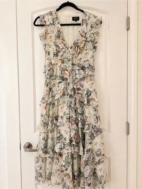 Bardot Floral Ruffle Midi Dress Size US 6